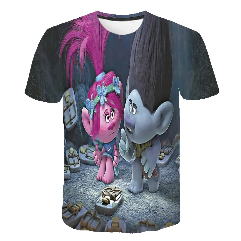 Забавные футболки с объемным изображением троллей для мальчиков и девочек