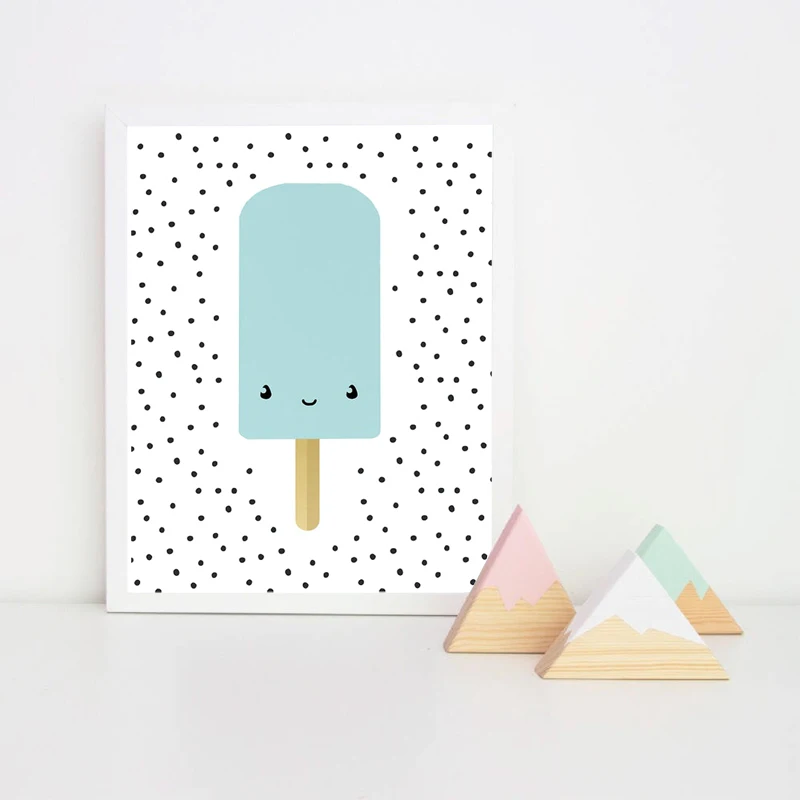 Детская комната мультфильм Мороженое картина Картина гостиная украшение холст