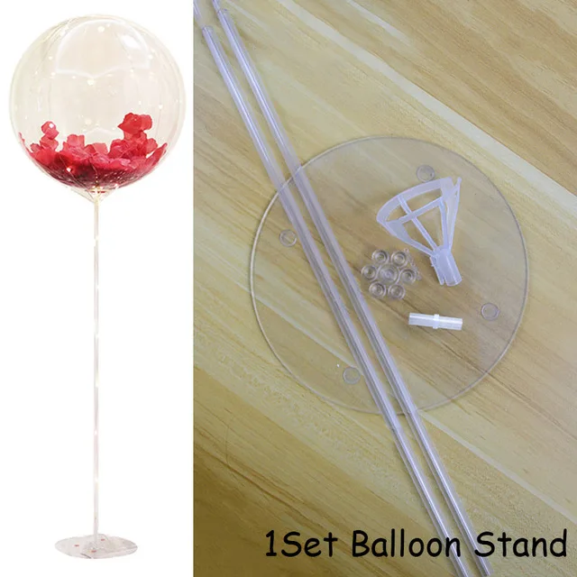1set balloon stand Подставка для воздушных шаров на день рождения, свадьбу, вечерние держатель для шарика, Пластиковая Палочка для воздушных шаров, украшения для дня рождения, для детей и взрослых - Цвет: 1set balloon stand
