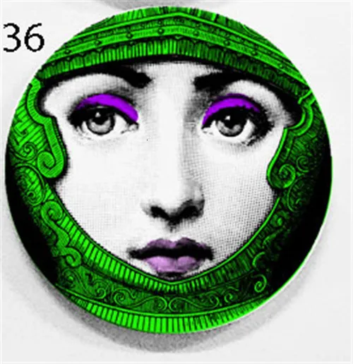 36 " 7" " Мода Fornasetti Тарелка декоративная подвесная тарелка домашнее украшение Настенная посуда керамический Декор Европейское настенное блюдо - Цвет: 36