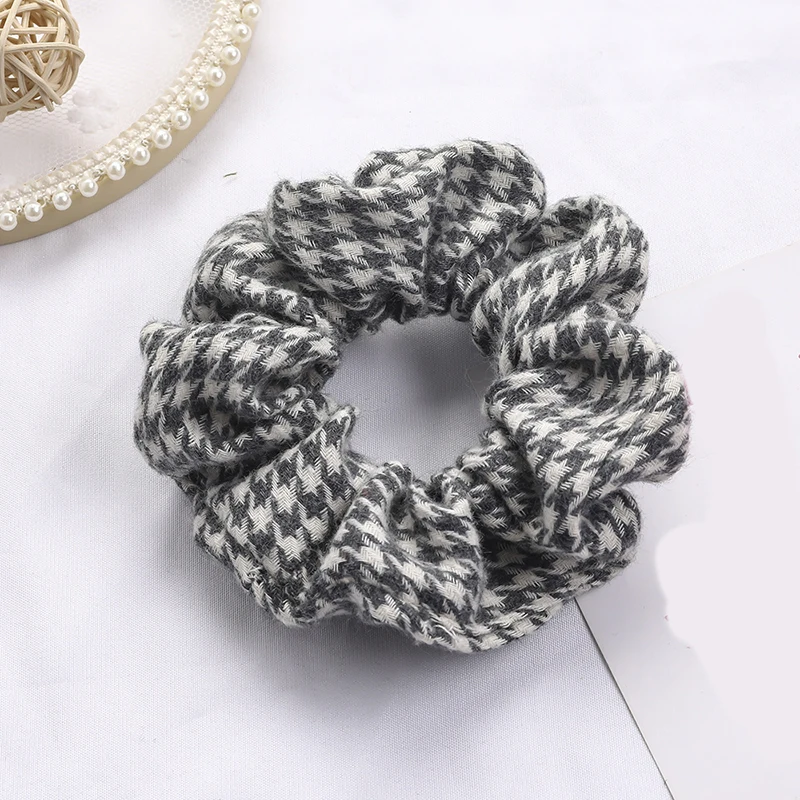 

1PC New Vintage Scrunchie Stretch Headband Dot Plaid Scrunchies Women Elastic Hair Bands Girls Hair Tie Striped Hair Accessories