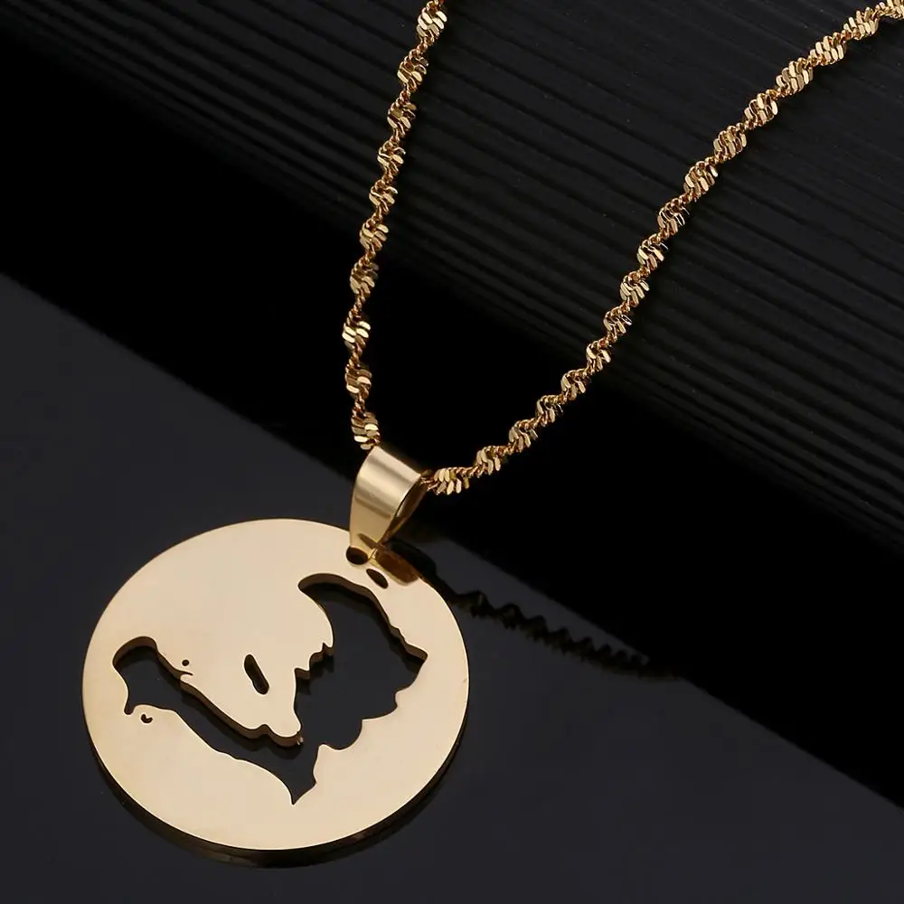 Ожерелье с подвеской из нержавеющей стали картой Гаити женское ожерелье