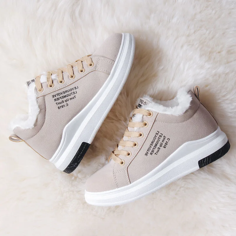 

Cotton shoes for women 2021 new winter Korean version with fleece versatile low help students thick bottom thick warm snow boots