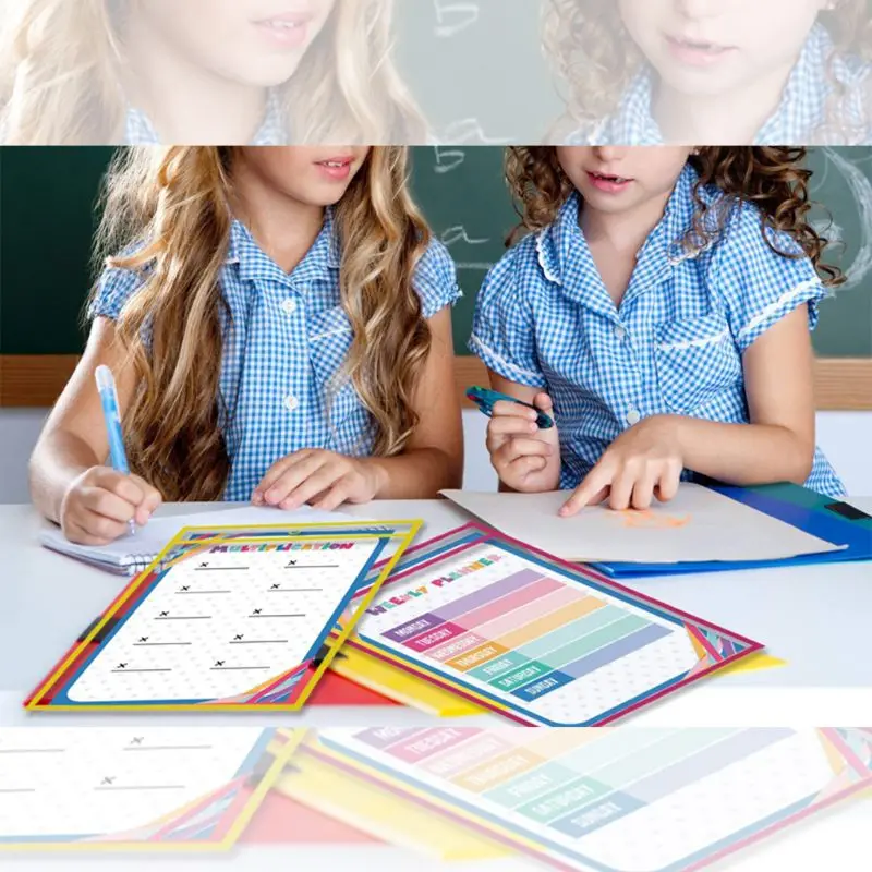 

10Pcs Dry Erase File Folder Document Bag For Reusable Writing And Wiping Bags For Office And School Supplies