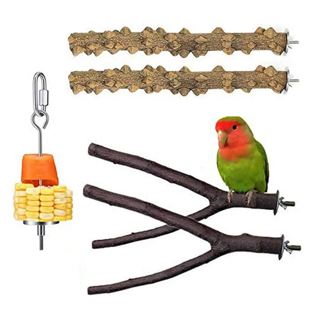 

Искусственный попугай, натуральные деревянные игрушки с кормушкой для птиц, держатель для птичьей клетки, стоячая палочка, какашки, Попугаи...