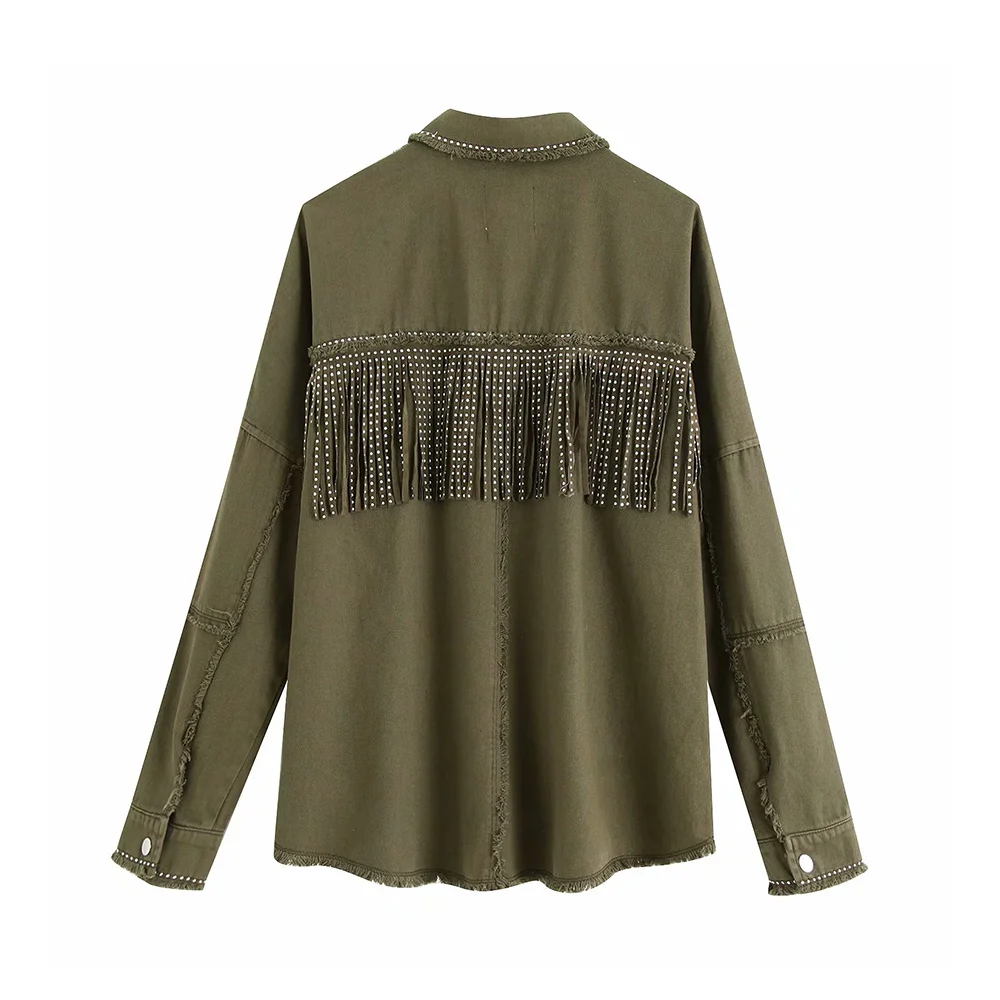 Женская джинсовая куртка на пуговицах осенняя байкерская оверсайз с длинным