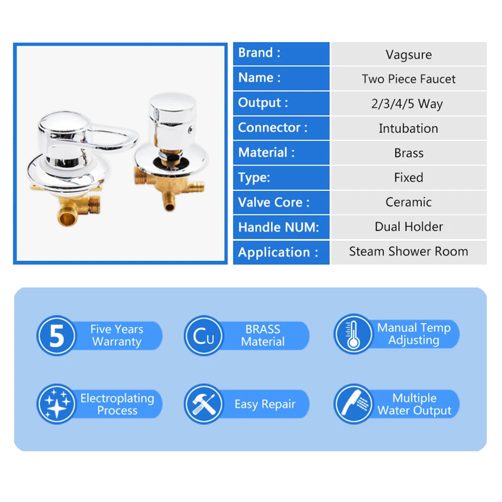 2 шт. смеситель для душевой кабины 2/3/4/5 каналов | Строительство и ремонт