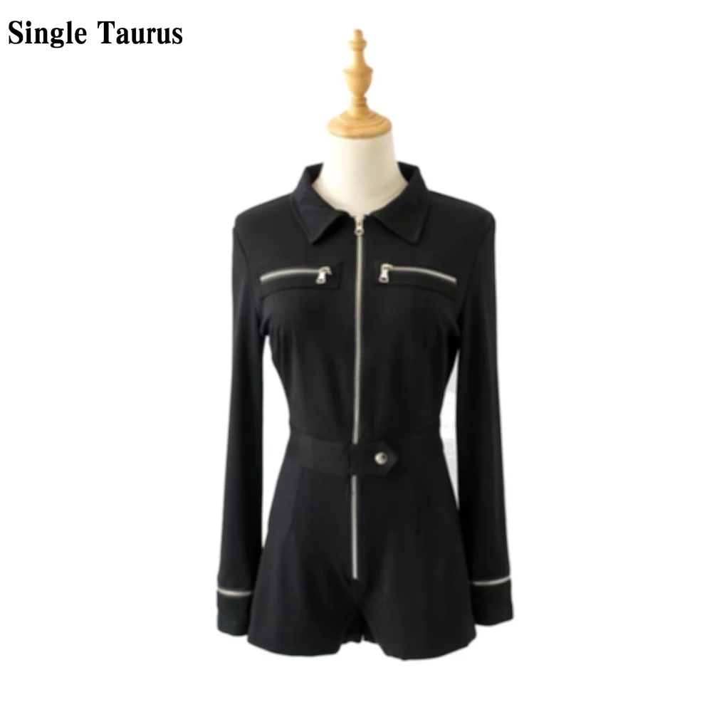 

Женский Облегающий комбинезон на молнии с длинным рукавом