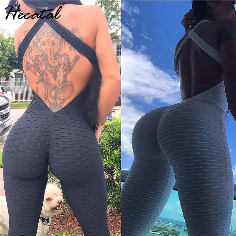 Heeatal One Piece Jumpsuit for Women Backless Sportswear Rompers Womens Tight Tracksuits Workout Club Outfits | Женская одежда