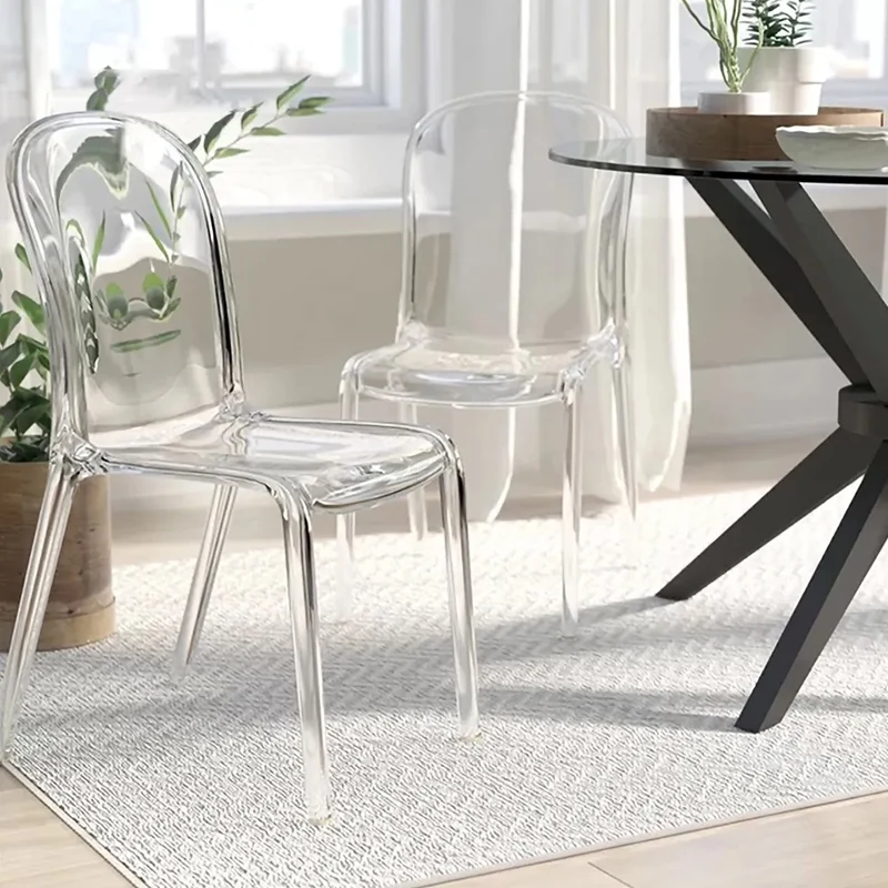 

zq Nordic Creative Transparent Stool Acrylic Modern Simple Crystal Cosmetic Chair Plastic Dining Chair