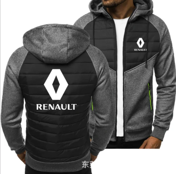 

2021 New Fashion Men PENAULT Car Logo Print Spring Autumn Mens Jacket Casual Sweatshirt Long Sleeve Mens zipper Jacket Man Hoody