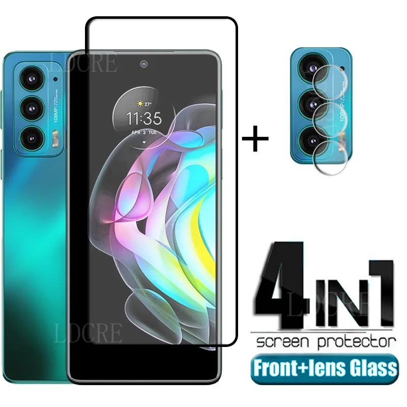 Protector de pantalla completa 4 en 1 para Moto Edge 20, cristal templado HD para Moto Edge 20 Pro-0
