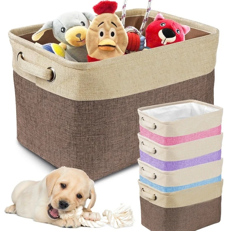Персонализированные складной собака корзина для хранения игрушек Сумки-холсты
