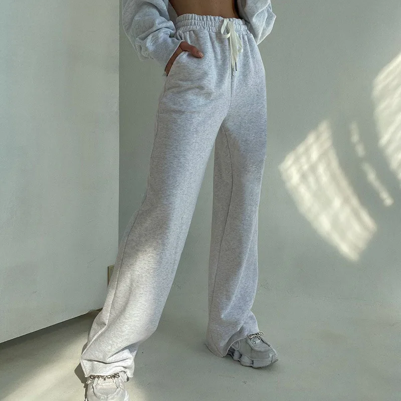 

Warmth Sporty Sweatpants Women Pants Loose Wide Leg Trousers Joggers Casual Autumn And Winter Women Clothes Pantalon Femme
