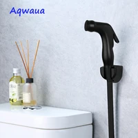 aqwaua black toilet bidet hand sprayer shower head shattaf hygienic shut off sprayer accessories for bathroom