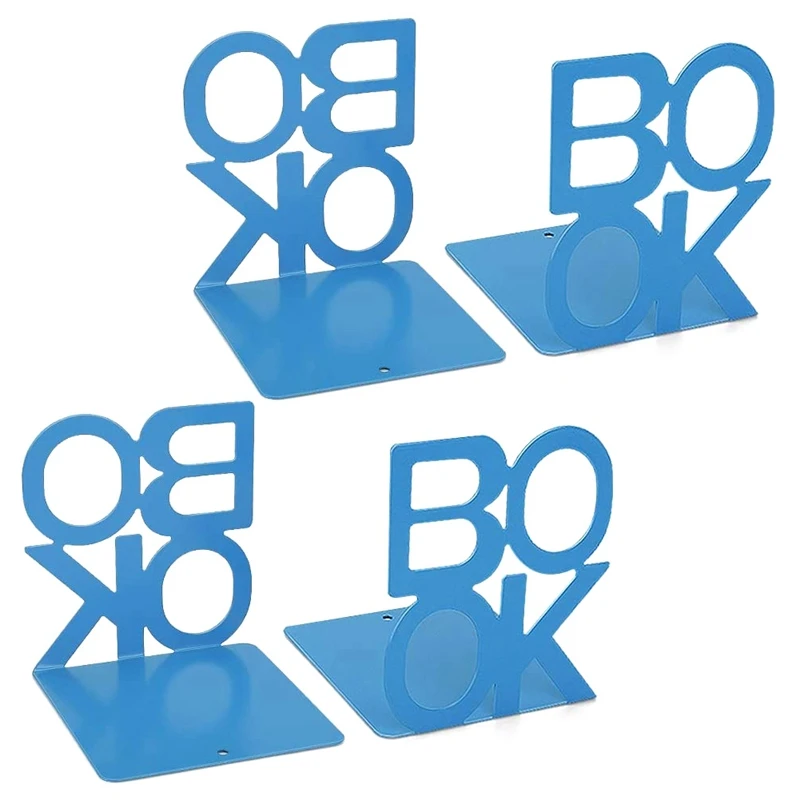

Metal Bookends, Book Ends Letter Pattern Book Ends for Shelves Office Decorative, Nonskid Book Stopper for Books