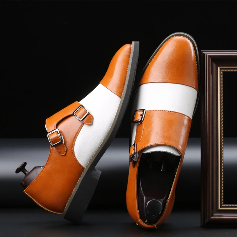 

Classic business men's formal shoes fashion elegant formal wedding shoes men's double color matching office Oxford shoes