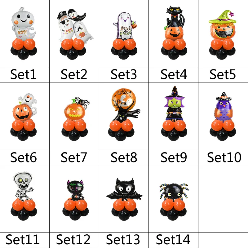 1 Set Halloween Foil Balloons Black Orange 10inch Latex Ballon Inflatable Globos Decor DIY Festival Party Supplies | Дом и сад