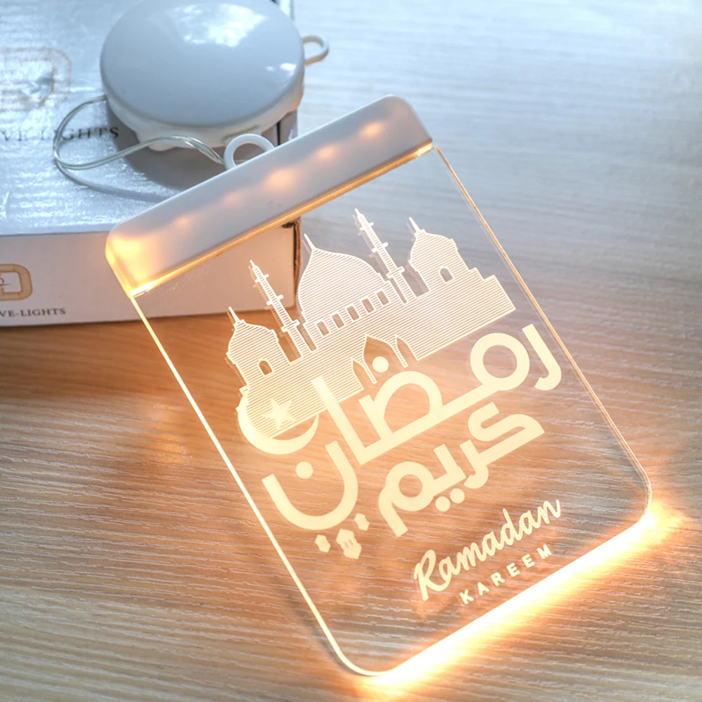 

3D ИД Мубарак Рамадан фонари освещение мусульманский светодиодный подвесной окно моделирование ночник праздничные товары для украшения до...