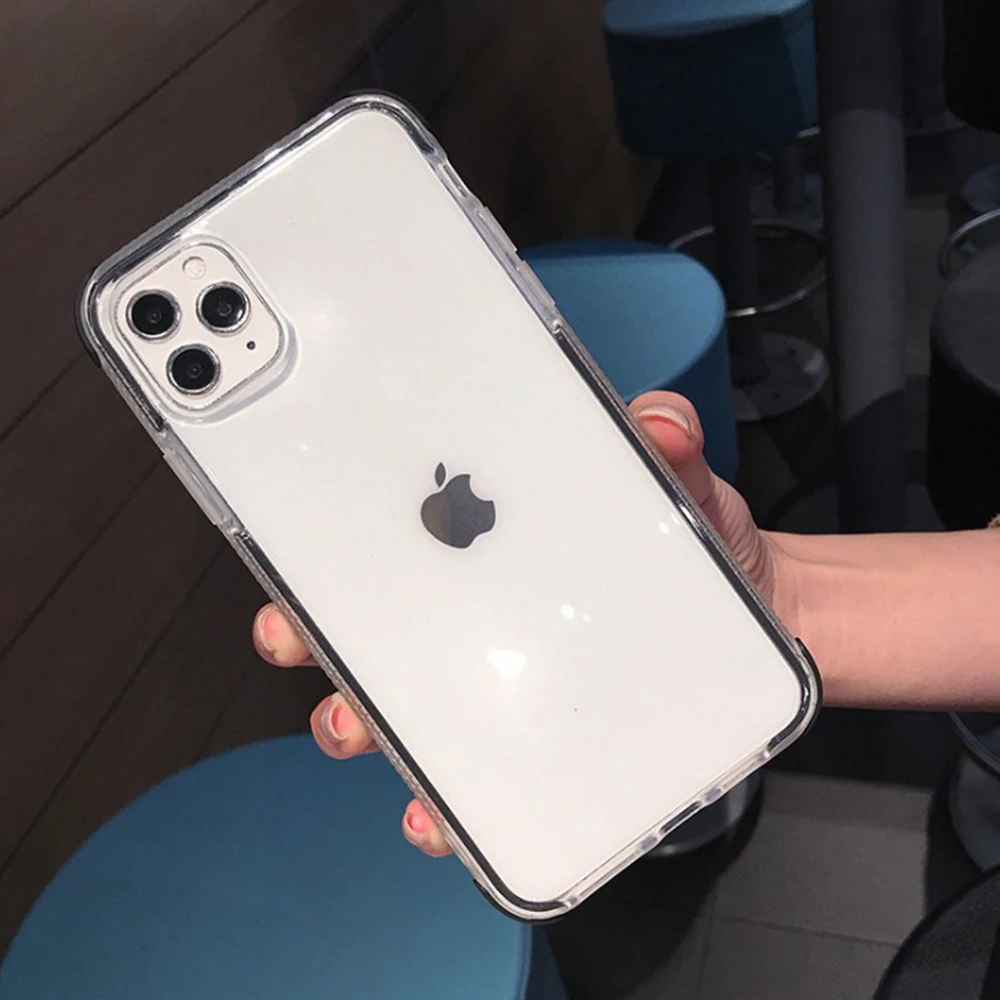 Мягкий прозрачный чехол для телефона Apple iPhone 11 pro X XS XR Max 6 6S 7 8 Plus цветной