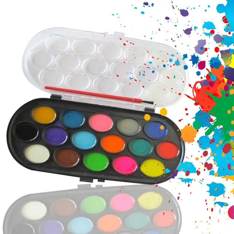 Профессиональная однотонная краска s 16 цветов ящик для рисования акварелью с