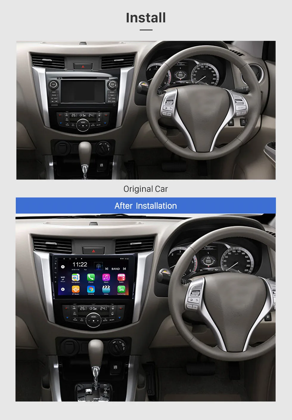 Seicane 10,1 дюймов Android 9,0 автомагнитола для 2011 2012 2013 Nissan NAVARA Frontier NP300 gps мультимедийный плеер