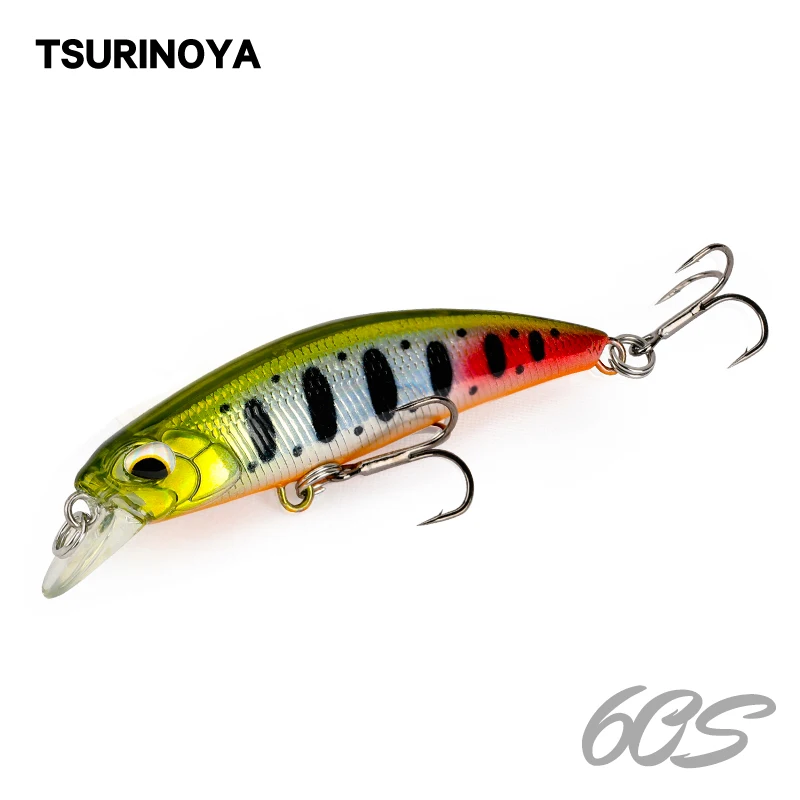 Тонущая рыболовная приманка TSURINOYA 60 мм 6 1 г объемные глаза с крючками приманки в