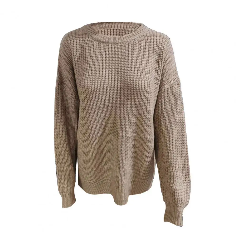 

Women Elegant O-Neck Autumn Knitted Sweater Solid Color Knitwear Warm O Neck Long Sleeve Sweater Casual Clothing Tops