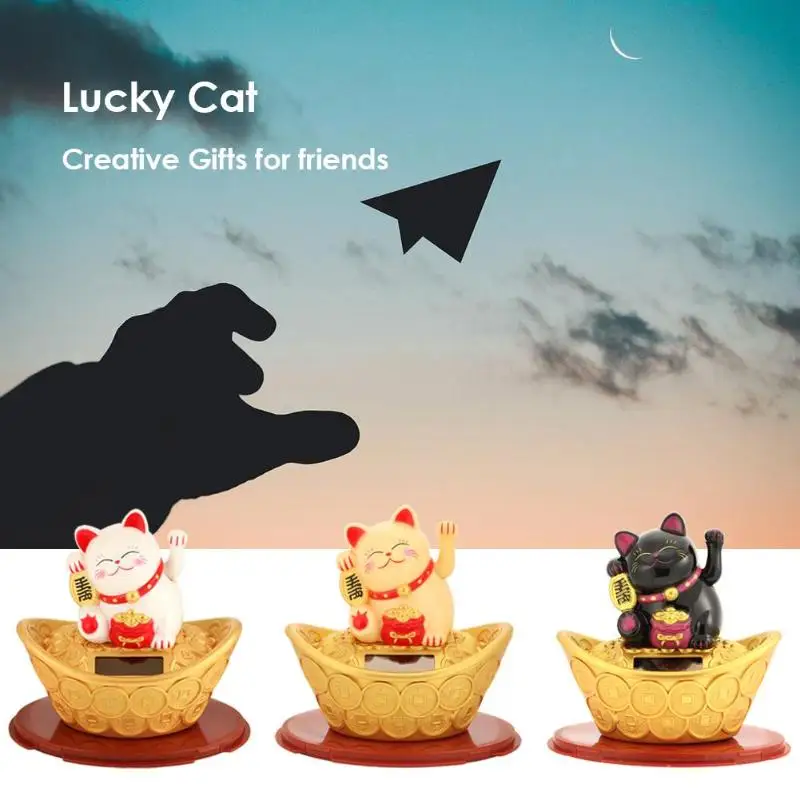 

Lucky Cat Japanese Wealth Waving Shaking Hand Maneki Neko Fortune Welcome Cat Craft Car Shop Hotel Home Restaurant Decor Gift