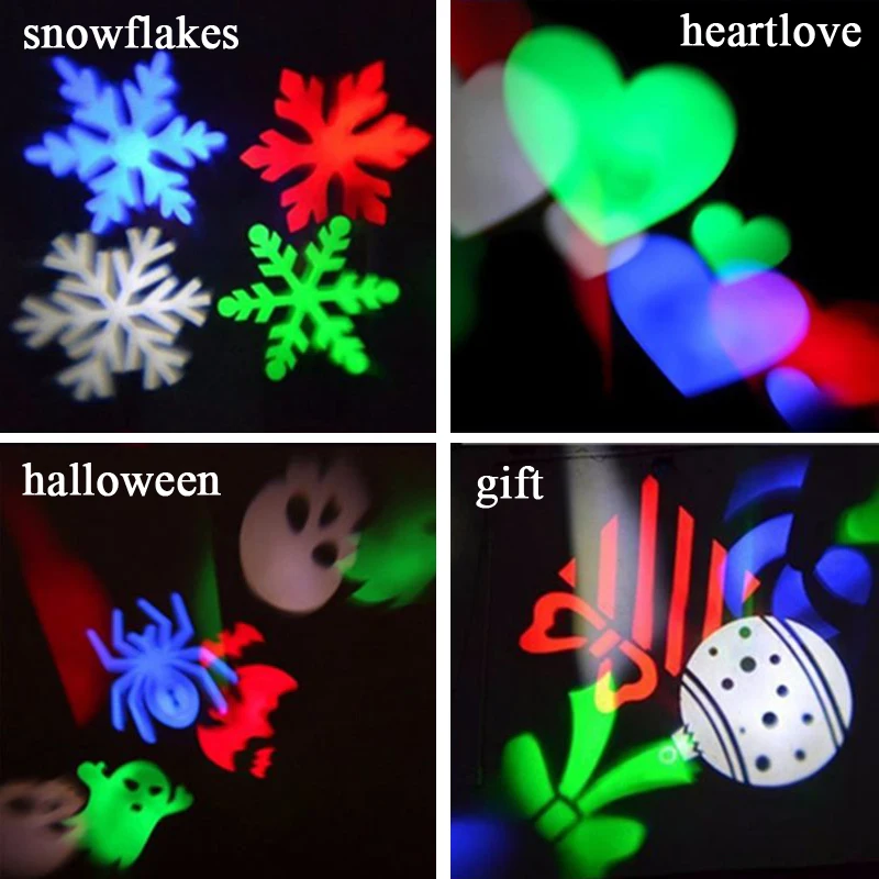 Рождественский проектор свет снежинки звезды узоры открытый сад дома Спальня