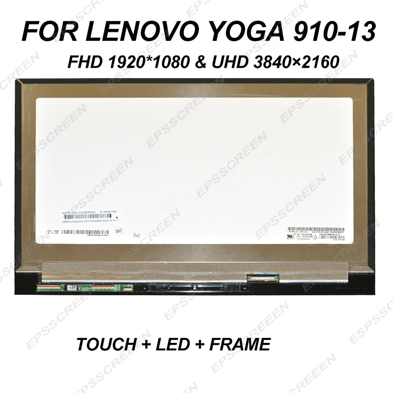 Оригинальный новый для Lenovo Yoga 910-13IKB 80VF 14 &quotLCD сенсорный экран в сборе UHD 5D10M35107 и FHD