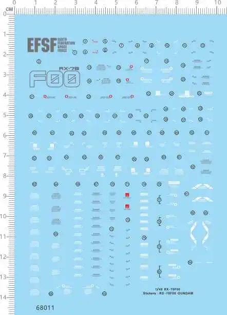 

Gunpla 1:48 RX-78 F00 Yuan Zu Gundam (грудь). Специальный водный стикер 68011