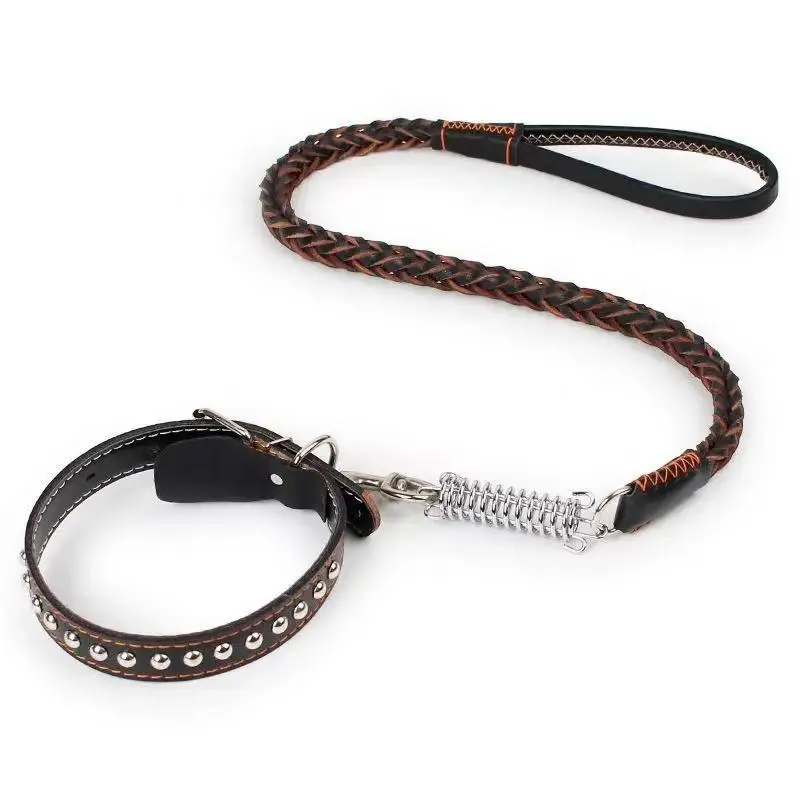 

Dog Leash Large Small Personalized High-quality Leather Dog Collar Pet Explosion-proof Medium And Large Dogs Collar
