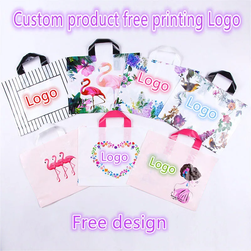 200 шт заказной продукт Бесплатная печать логотипа пластиковый пакет сумка для