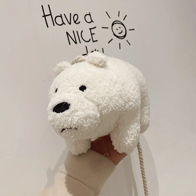 

Women bag personality cartoon doll plush bag new girl school bag fashion one shoulder messenger small school bag two colors