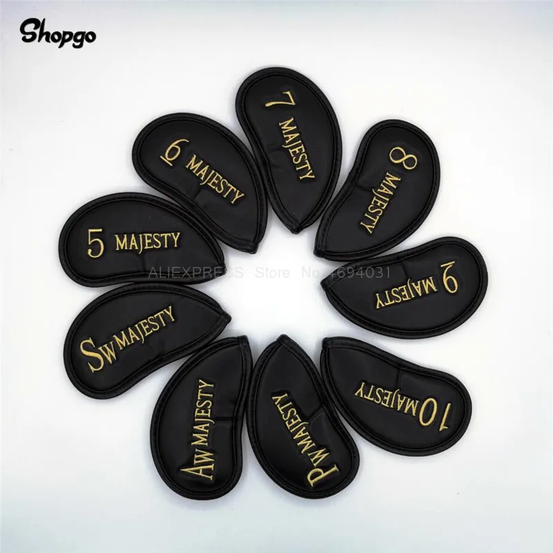 

New Golf Headcovers Maruman Majesty Irons Covers Waterproof PU Iron Complete Set Number 5-10PAS 9Pcs/Lot Mascot Novelty Gift