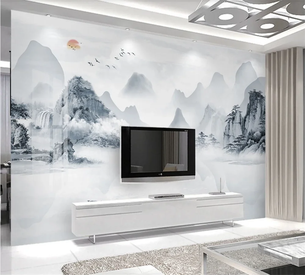 Индивидуальные 3D обои росписи эстетический минималистский новый китайский