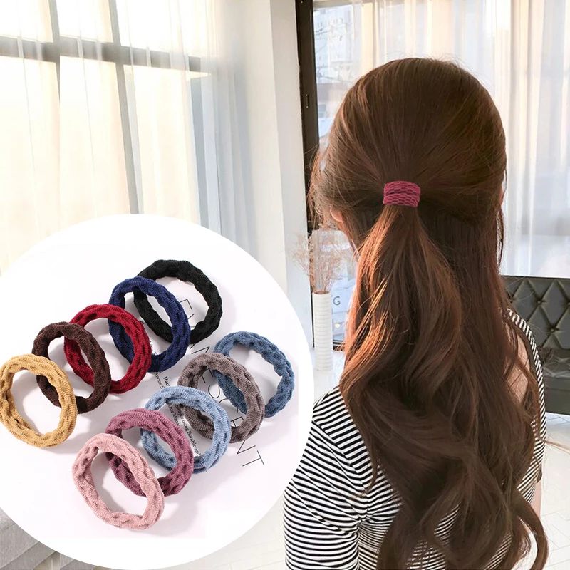 

Simple Basic Hair Bands Stripe Pattern Elastic Hair Ties Fashion Hair Accessories for Women Girls Ponytail Holder Rubber Bands