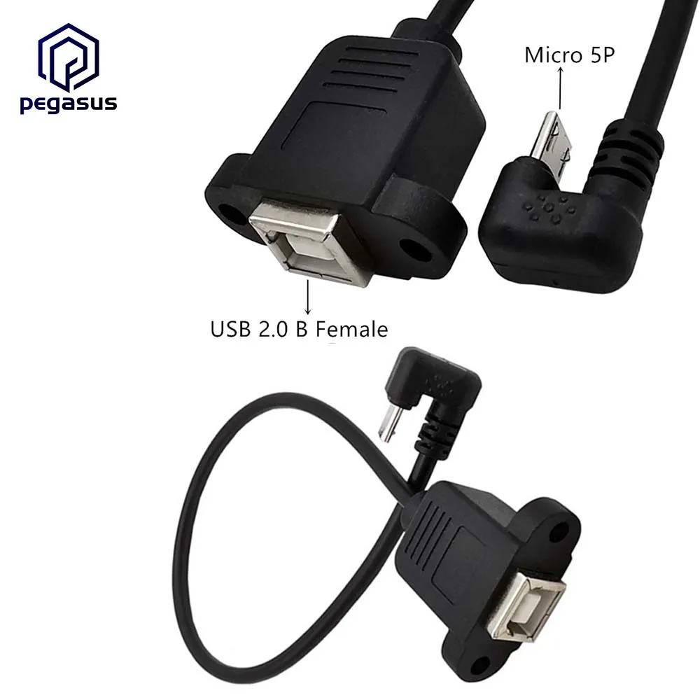 

Кабель для крепления на панели принтера с разъемом Micro USB (штекер) 180 градусов на гнездо USB 2,0 B, 30 см