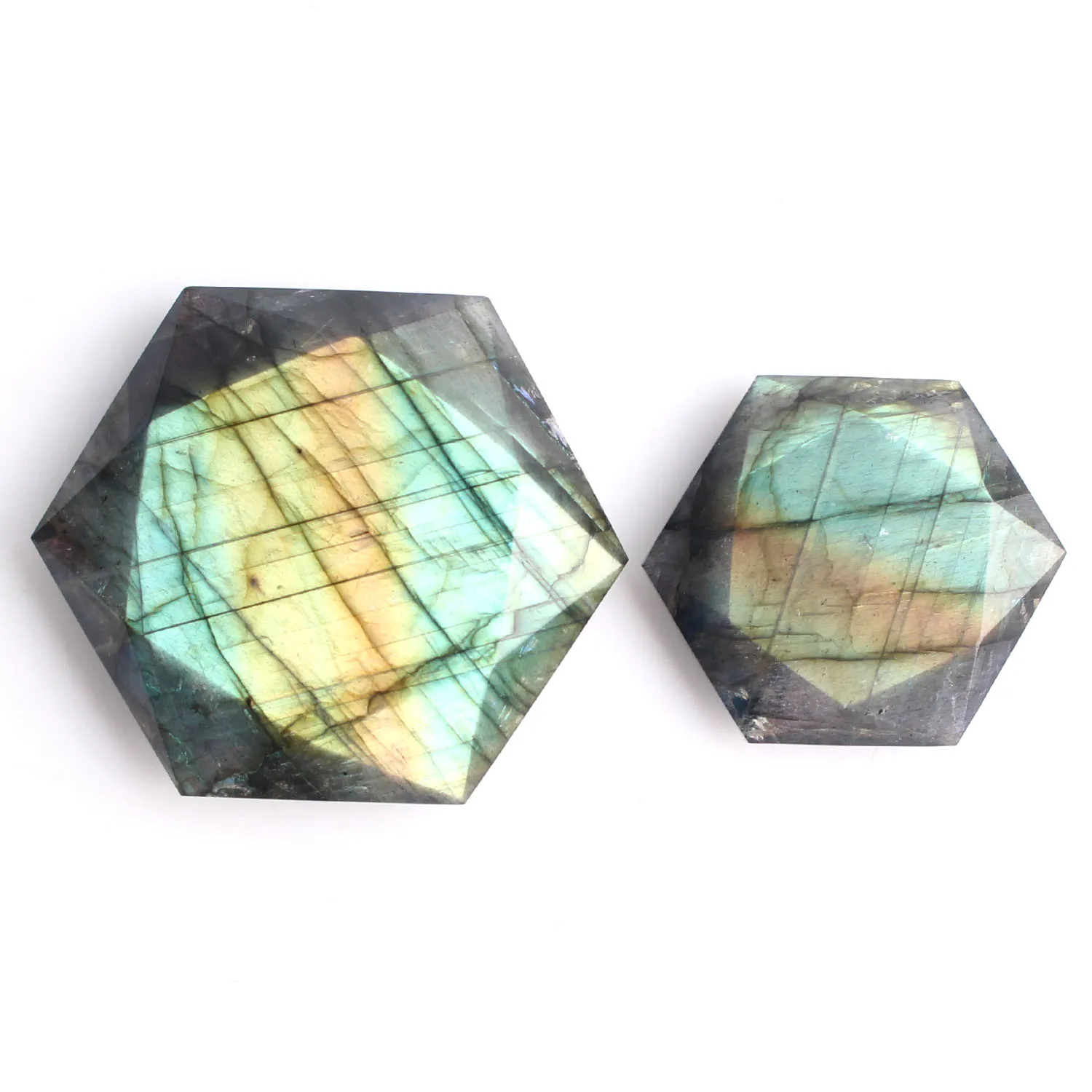 Высокое качество натуральный флюорит гексаграмма кулон Лабрадорит резной