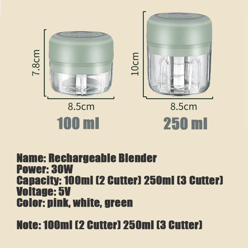 

Rechargeable Electric mixer Vegetable Grinder baby food maker blenderFood Processor Chopper Home Kitchen Blender