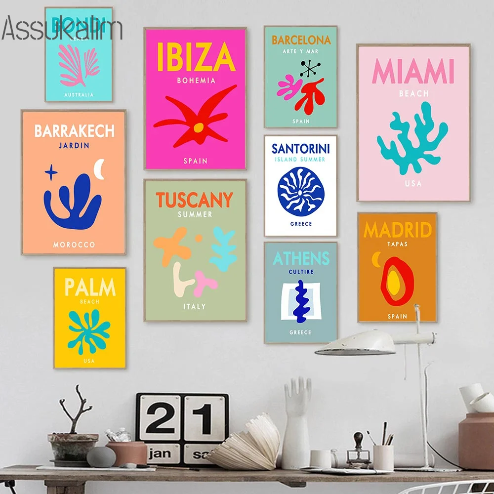 

Fashion Colorful Posters And Prints Nordic Ibiza Coral Leaves Print Canvas Painting Modern Wall Pictures For Living Room Decor