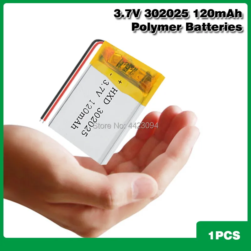 

302025 rechargeable battery 3.7V 120MA lithium battery for watching voice recorder bt headset watch led light smart band GPS