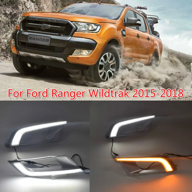 Автомобиль 2 шт. для Ford Ranger Wildtrak 2015 2016 2017 2018 светодиодный DRL дневные ходовые огни