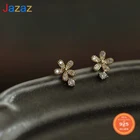 Женские серьги-гвоздики из серебра 925 пробы, с кристаллами