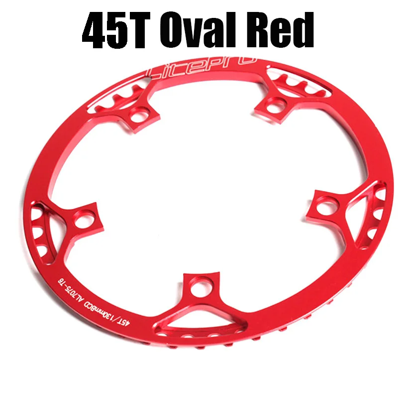 45T Oval Red Litepro Сверхлегкий 130 BCD 45T 47T 53T 56T 58T A7075 сплав BMX цепное кольцо складной велосипед BMX цепное колесо велосипед шатун зуб - Цвет: 45T Oval Red