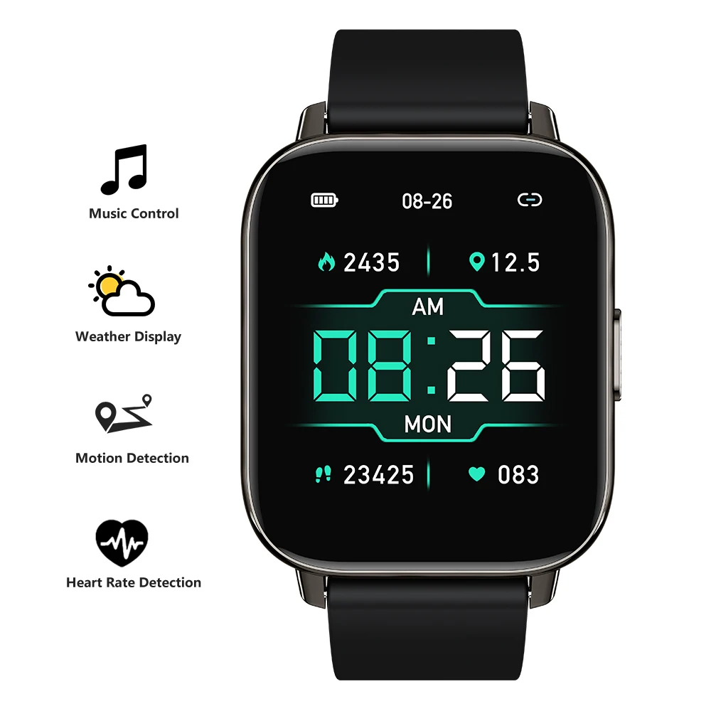 

Rogbid Rowatch 2S Fitness Tracker 1.69 Inch Smart Watch Multi-Sport Mode Bluetooth Heart Rate Sleep Monitor for IOS Android