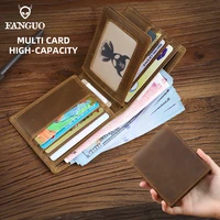 fashion slim genuine leather mens wallet portable bifold male money purse thin business men wallets with driver license holder