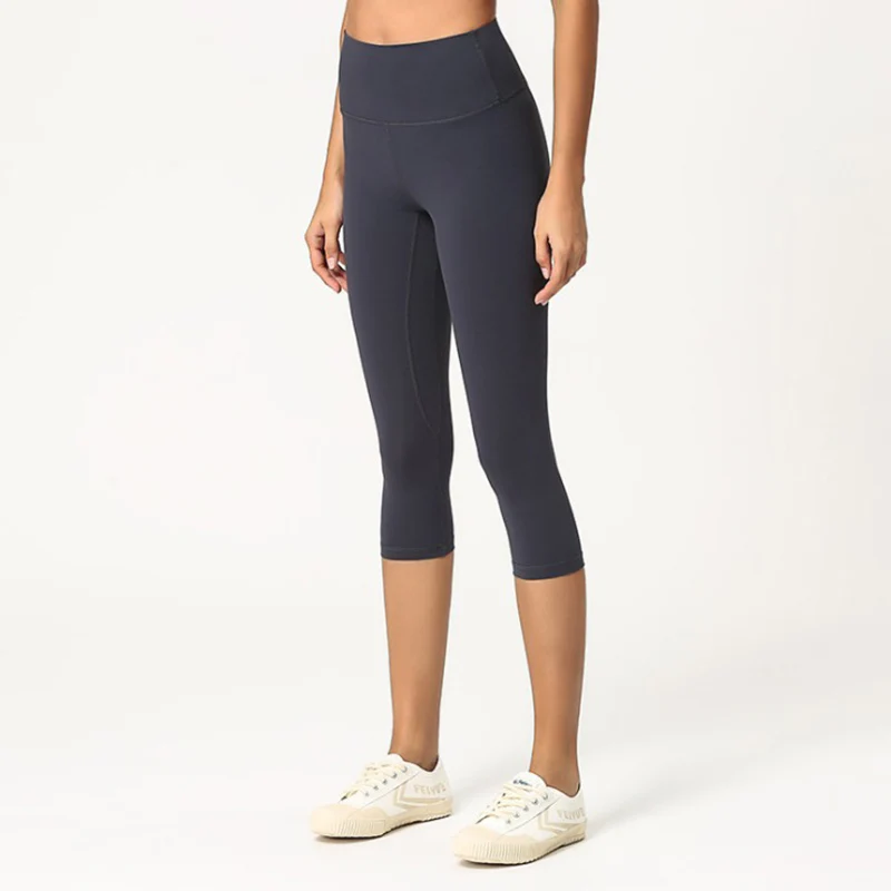 

3/4 Length High Waisted Yoga Pants Squat proof Cropped Training Tights Woman Sports Fitness Gym Flex Capri Leggings