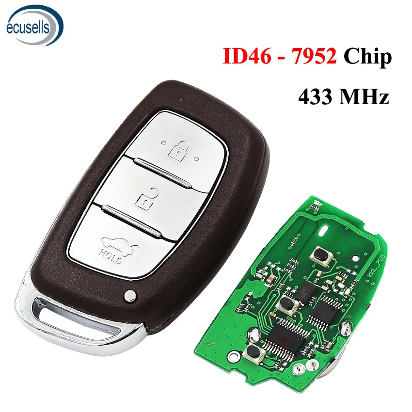 Смарт-Брелок дистанционного управления с 3 кнопками для Hyundai VERNA ELANTRA 433 МГц